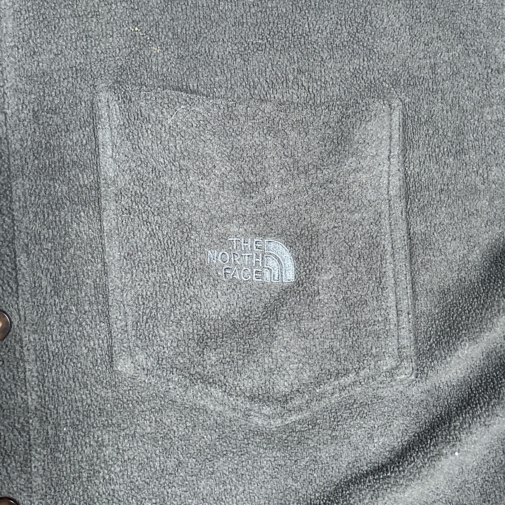 The North Face fleece buttoned jacket mens large Charcoal Grey outdoor hiking - Picture 10 of 16